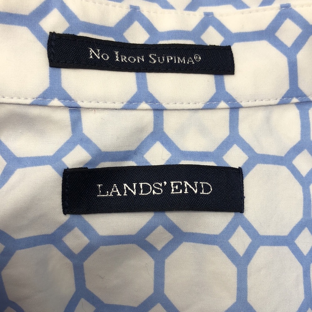 Lands’ End Shirt Periwinkle No Iron Supima Cotton Button Down Women’s 26W - Picture 4 of 11